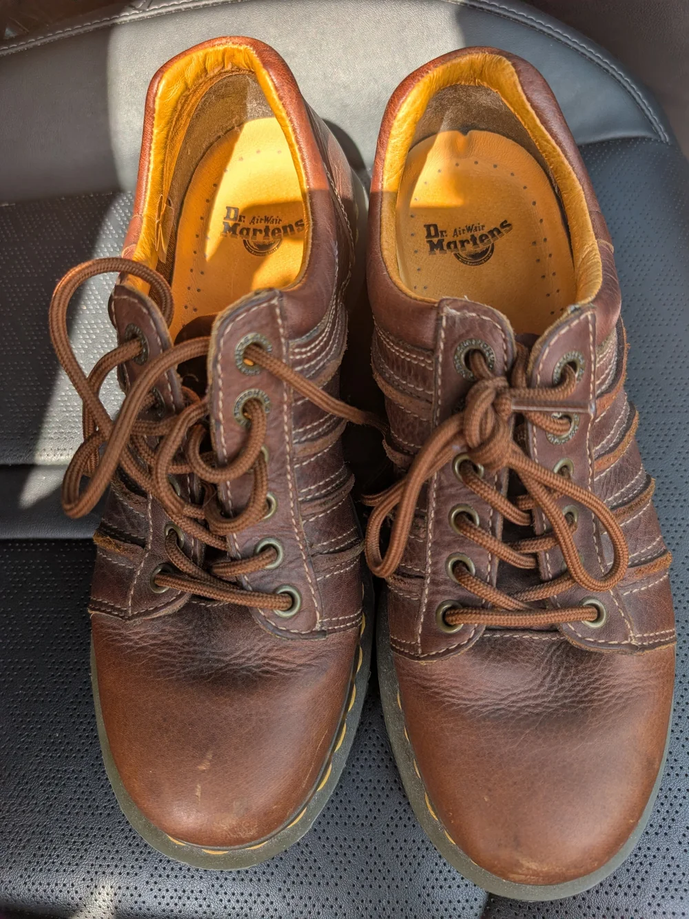 Dr. Martens Women's Vintage Y2K Brown Leather Lace-Up Casual Shoes